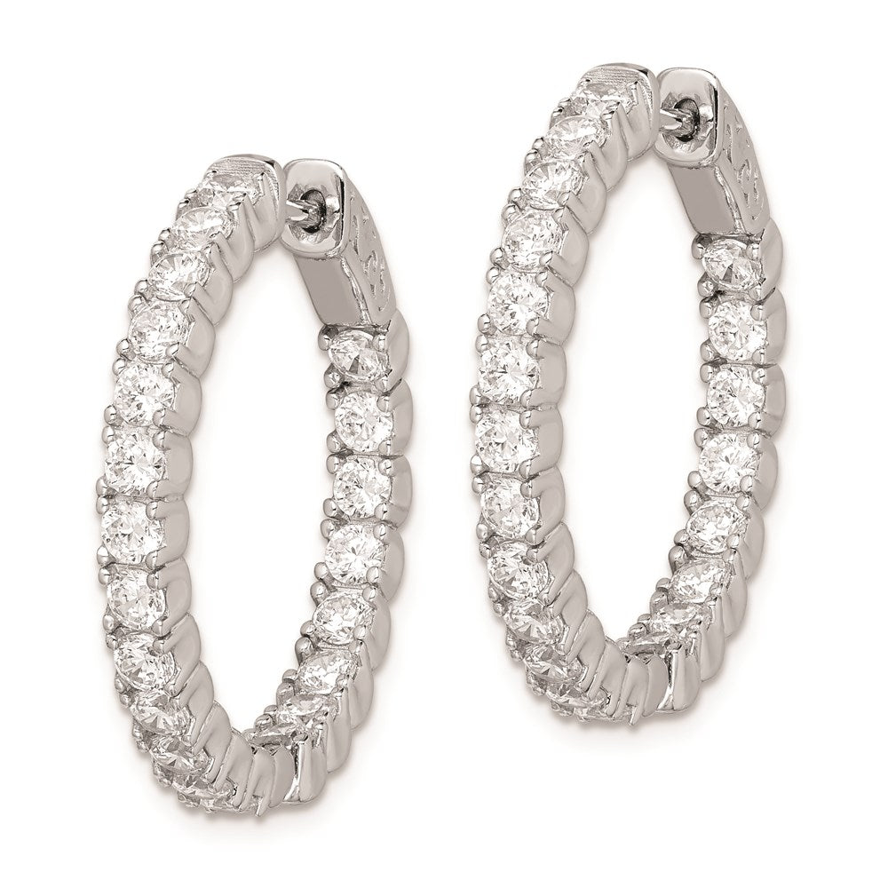 FJC Finejewelers 925 Sterling Silver Rhodium Plated CZ In and Out Hinged Hoop Earrings 24 x 27 mm