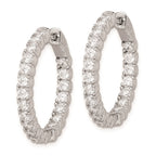 FJC Finejewelers 925 Sterling Silver Rhodium Plated CZ In and Out Hinged Hoop Earrings 24 x 27 mm