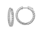 FJC Finejewelers 925 Sterling Silver Rhodium Plated CZ In and Out Hinged Hoop Earrings 24 x 27 mm