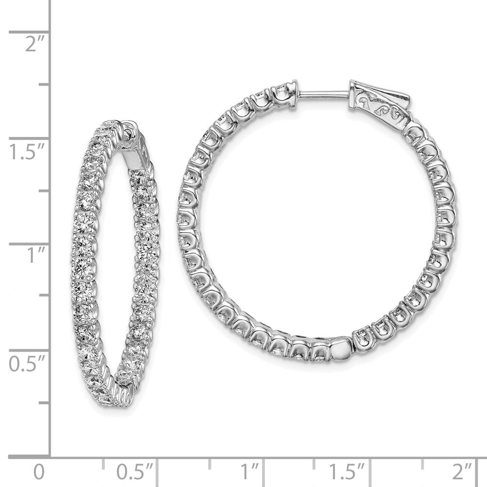 FJC Finejewelers 925 Sterling Silver Rhodium Plated CZ In and Out Hinged Hoop Earrings 33 x 33 mm