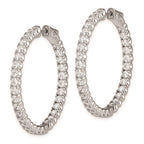 FJC Finejewelers 925 Sterling Silver Rhodium Plated CZ In and Out Hinged Hoop Earrings 33 x 33 mm