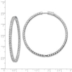FJC Finejewelers 925 Sterling Silver Rhodium Plated CZ In and Out Hinged Hoop Earrings 51 x 50 mm