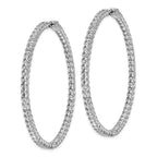 FJC Finejewelers 925 Sterling Silver Rhodium Plated CZ In and Out Hinged Hoop Earrings 51 x 50 mm
