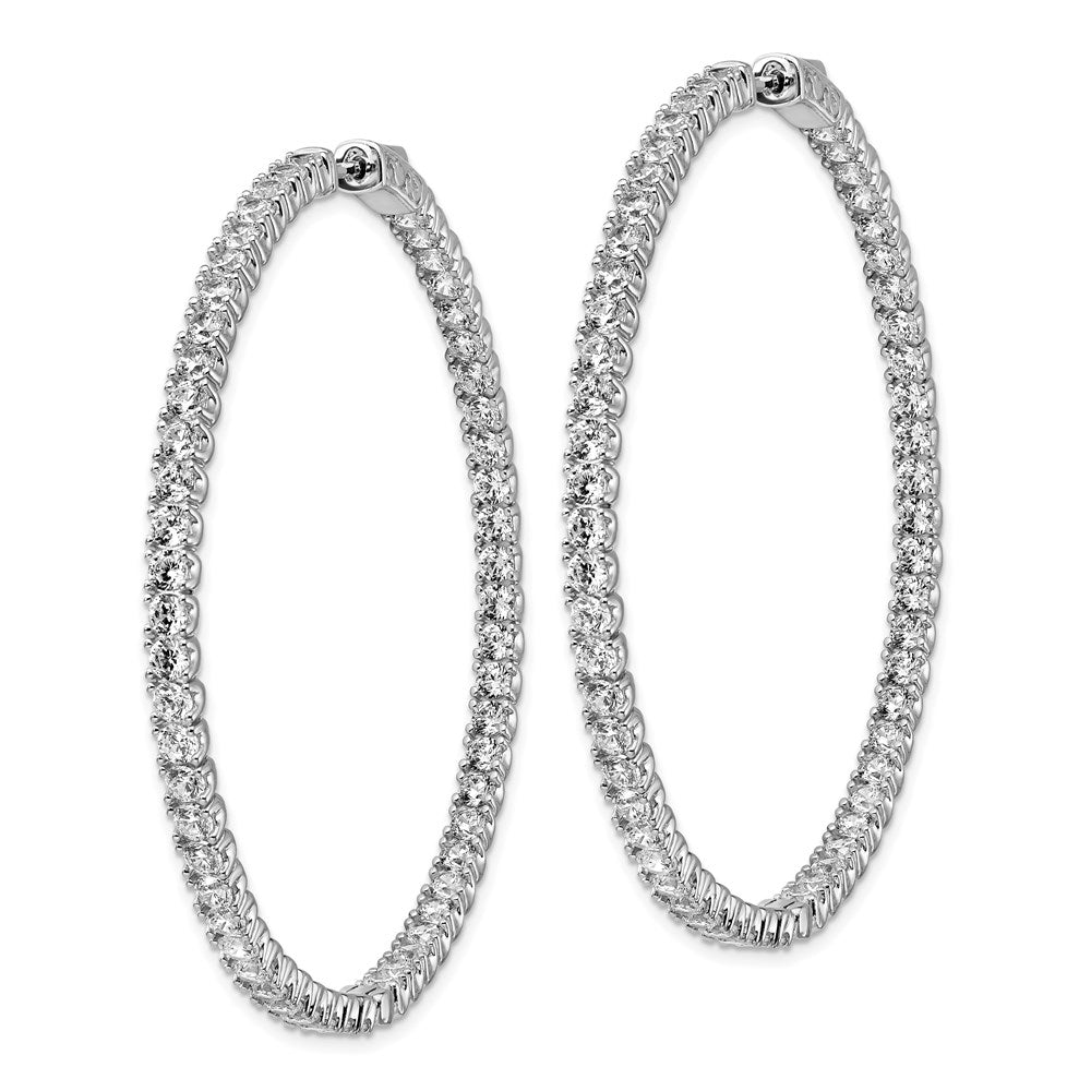 FJC Finejewelers 925 Sterling Silver Rhodium Plated CZ In and Out Hinged Hoop Earrings 51 x 50 mm