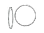 FJC Finejewelers 925 Sterling Silver Rhodium Plated CZ In and Out Hinged Hoop Earrings 51 x 50 mm