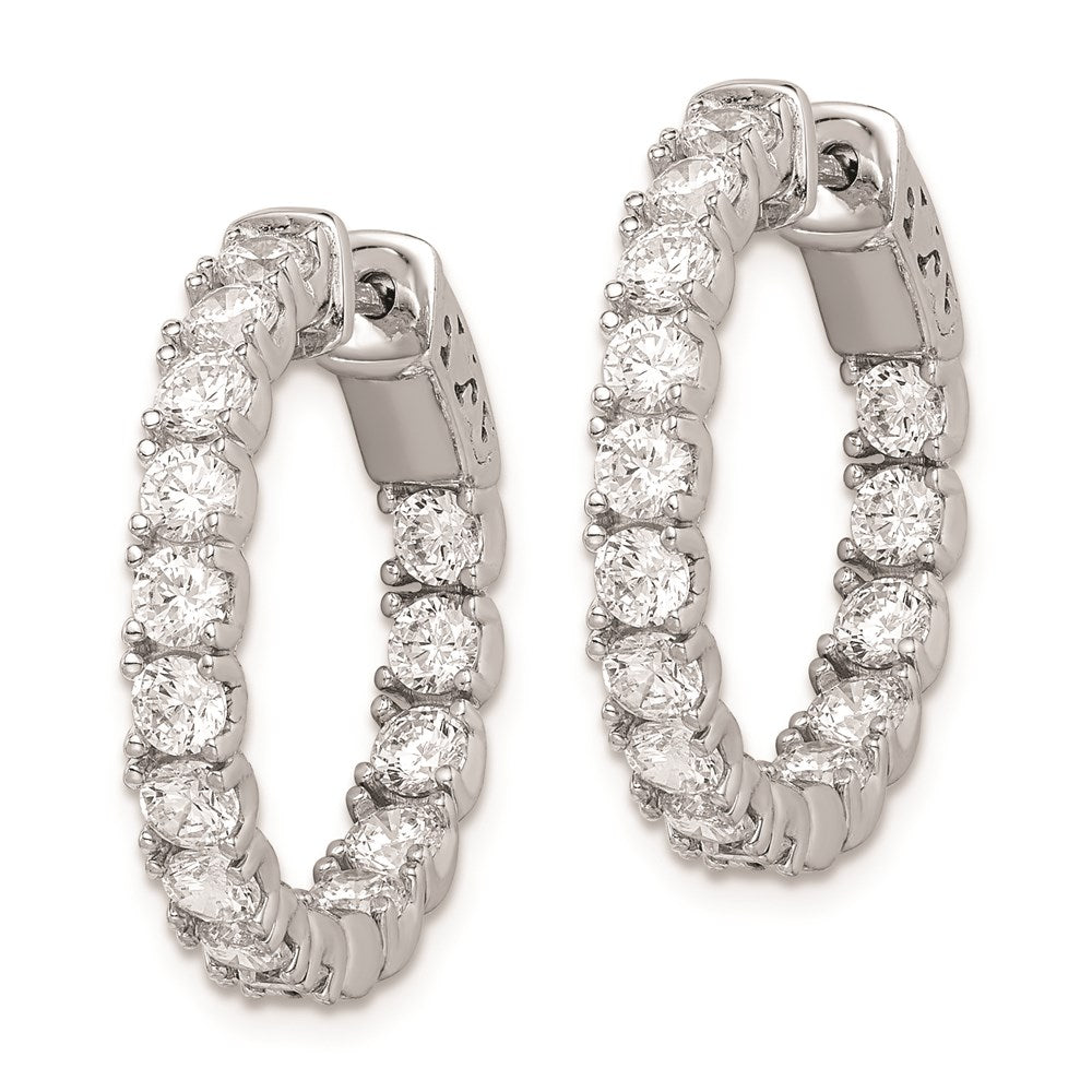 FJC Finejewelers 925 Sterling Silver Rhodium Plated CZ In and Out Hinged Hoop Earrings 23 x 23 mm