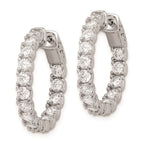 FJC Finejewelers 925 Sterling Silver Rhodium Plated CZ In and Out Hinged Hoop Earrings 23 x 23 mm