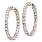 FJC Finejewelers 925 Sterling Silver Rhodium Plated CZ In and Out Hinged Hoop Earrings 33 x 33 mm