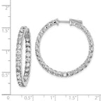 FJC Finejewelers 925 Sterling Silver Rhodium Plated CZ In and Out Hinged Hoop Earrings 33 x 33 mm