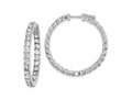 FJC Finejewelers 925 Sterling Silver Rhodium Plated CZ In and Out Hinged Hoop Earrings 33 x 33 mm