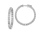 FJC Finejewelers 925 Sterling Silver Rhodium Plated CZ In and Out Hinged Hoop Earrings 33 x 33 mm
