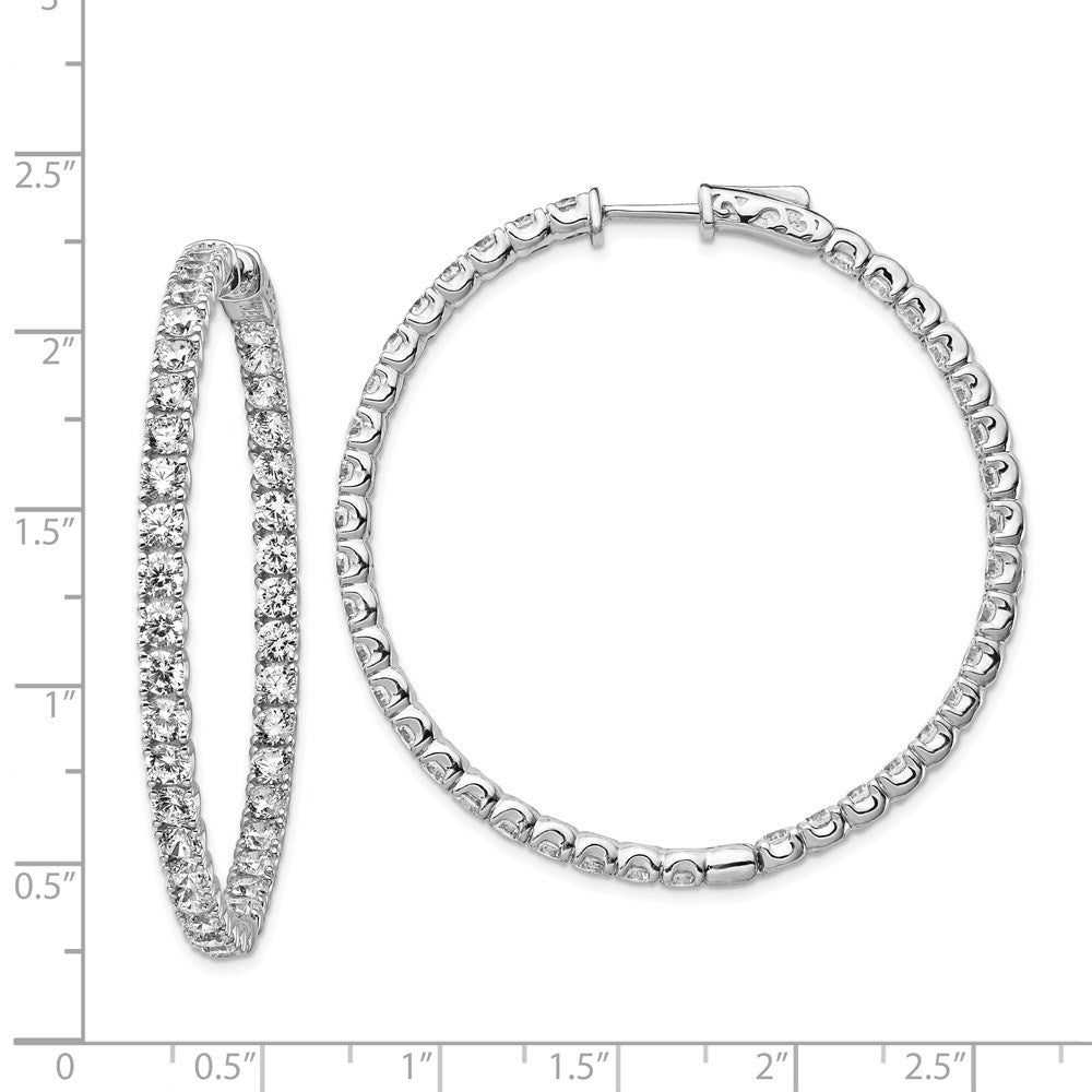 FJC Finejewelers 925 Sterling Silver Rhodium Plated CZ In and Out Hinged Hoop Earrings 49 x 48 mm
