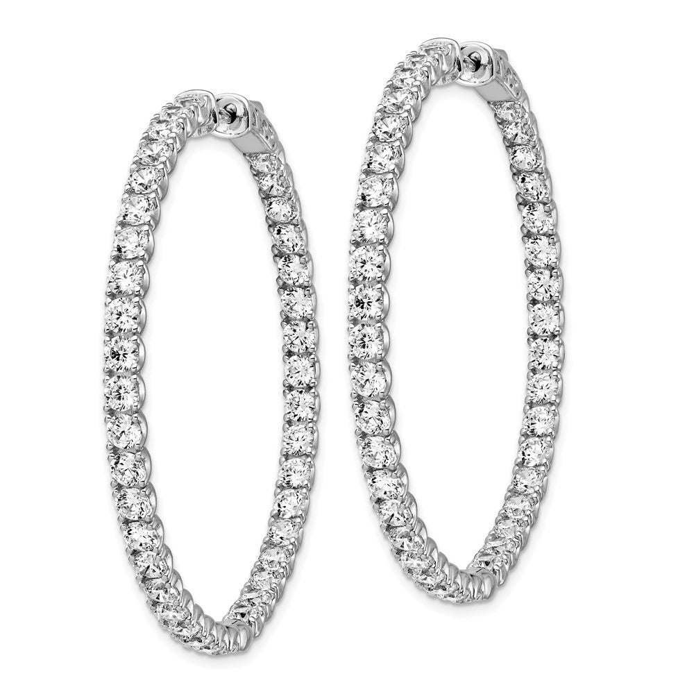 FJC Finejewelers 925 Sterling Silver Rhodium Plated CZ In and Out Hinged Hoop Earrings 49 x 48 mm