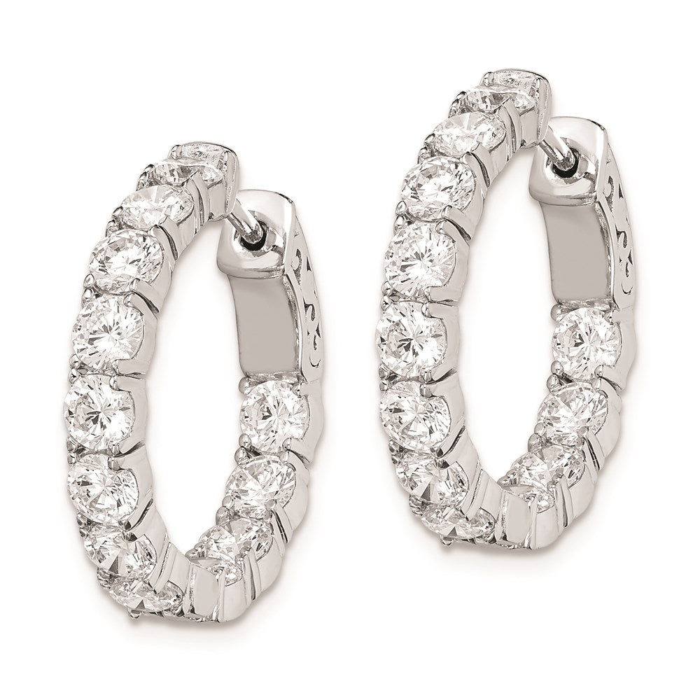 FJC Finejewelers 925 Sterling Silver Rhodium Plated CZ In and Out Hinged Hoop Earrings 21 x 21 mm