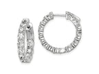 FJC Finejewelers 925 Sterling Silver Rhodium Plated CZ In and Out Hinged Hoop Earrings 21 x 21 mm