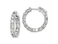 FJC Finejewelers 925 Sterling Silver Rhodium Plated CZ In and Out Hinged Hoop Earrings 21 x 21 mm
