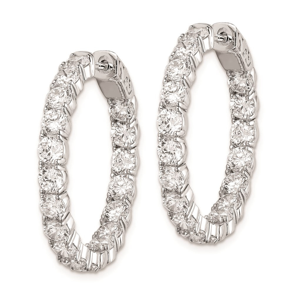 FJC Finejewelers 925 Sterling Silver Rhodium Plated CZ In and Out Hinged Hoop Earrings 28 x 28 mm