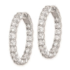 FJC Finejewelers 925 Sterling Silver Rhodium Plated CZ In and Out Hinged Hoop Earrings 28 x 28 mm
