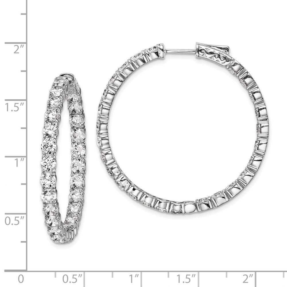 FJC Finejewelers 925 Sterling Silver Rhodium Plated CZ In and Out Hinged Hoop Earrings 38 x 38 mm