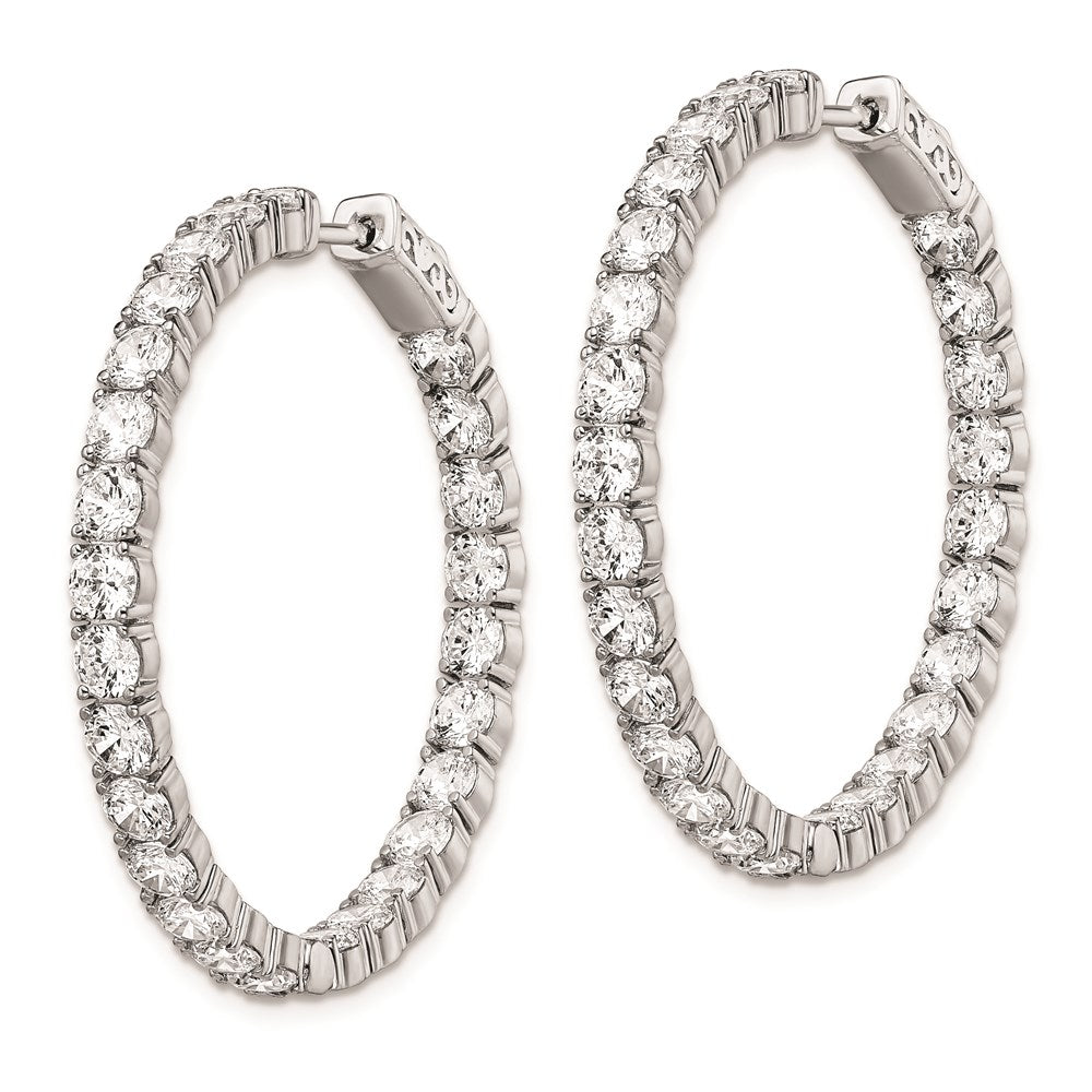 FJC Finejewelers 925 Sterling Silver Rhodium Plated CZ In and Out Hinged Hoop Earrings 38 x 38 mm