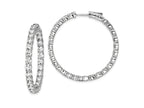 FJC Finejewelers 925 Sterling Silver Rhodium Plated CZ In and Out Hinged Hoop Earrings 38 x 38 mm