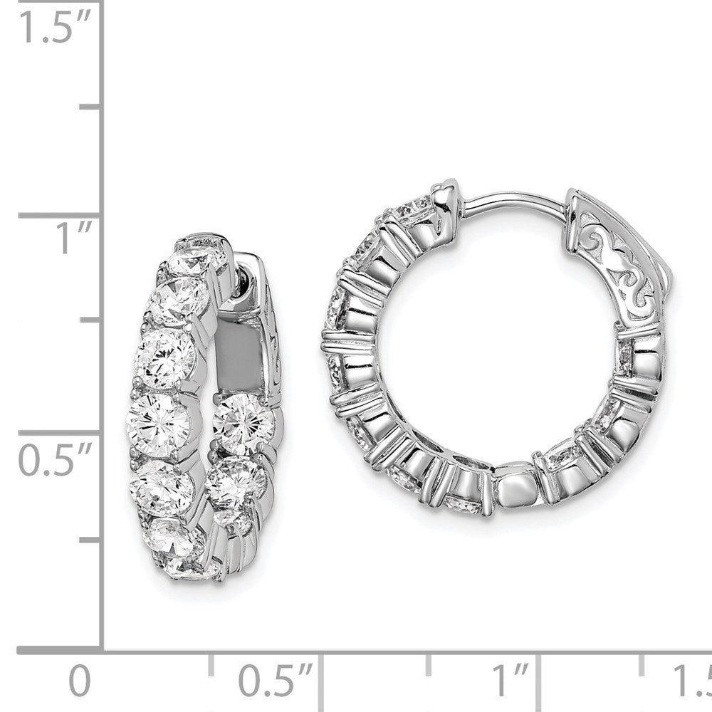 FJC Finejewelers 925 Sterling Silver Rhodium Plated CZ In and Out Hinged Hoop Earrings 19 x 19 mm