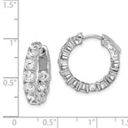 FJC Finejewelers 925 Sterling Silver Rhodium Plated CZ In and Out Hinged Hoop Earrings 19 x 19 mm