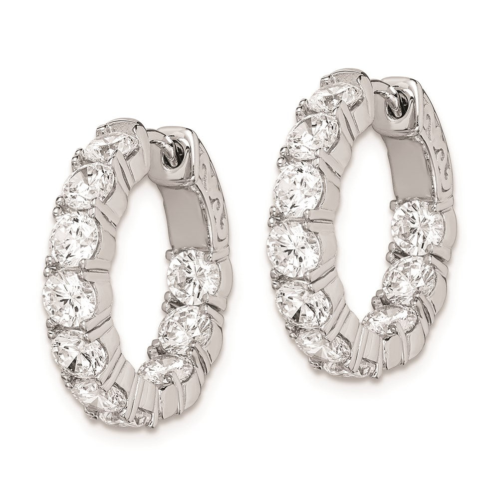 FJC Finejewelers 925 Sterling Silver Rhodium Plated CZ In and Out Hinged Hoop Earrings 19 x 19 mm