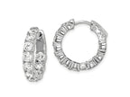 FJC Finejewelers 925 Sterling Silver Rhodium Plated CZ In and Out Hinged Hoop Earrings 19 x 19 mm
