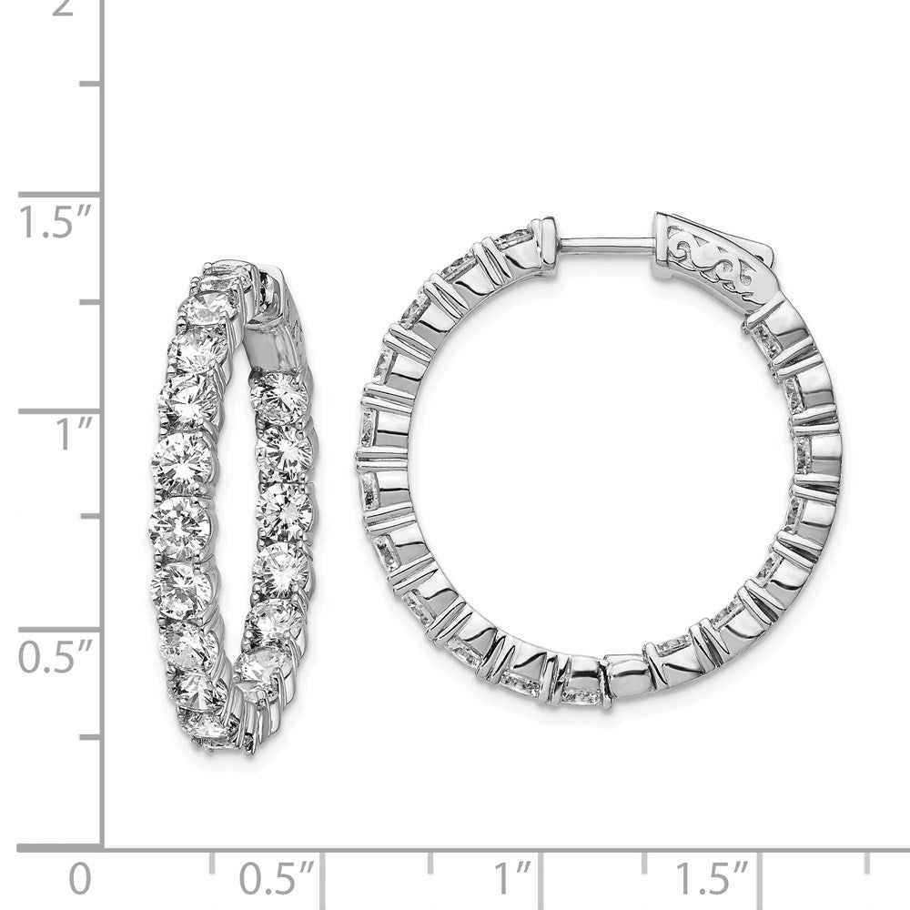 FJC Finejewelers 925 Sterling Silver Rhodium Plated CZ In and Out Hinged Hoop Earrings 28 x 28 mm