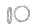 FJC Finejewelers 925 Sterling Silver Rhodium Plated CZ In and Out Hinged Hoop Earrings 28 x 28 mm