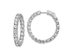 FJC Finejewelers 925 Sterling Silver Rhodium Plated CZ In and Out Hinged Hoop Earrings 28 x 28 mm