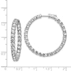 FJC Finejewelers 925 Sterling Silver Rhodium Plated CZ In and Out Hinged Hoop Earrings 36 x 36 mm