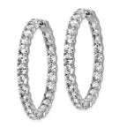 FJC Finejewelers 925 Sterling Silver Rhodium Plated CZ In and Out Hinged Hoop Earrings 36 x 36 mm