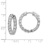 FJC Finejewelers 925 Sterling Silver Rhodium Plated CZ In and Out Hinged Hoop Earrings 21 x 22 mm