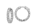 FJC Finejewelers 925 Sterling Silver Rhodium Plated CZ In and Out Hinged Hoop Earrings 21 x 22 mm