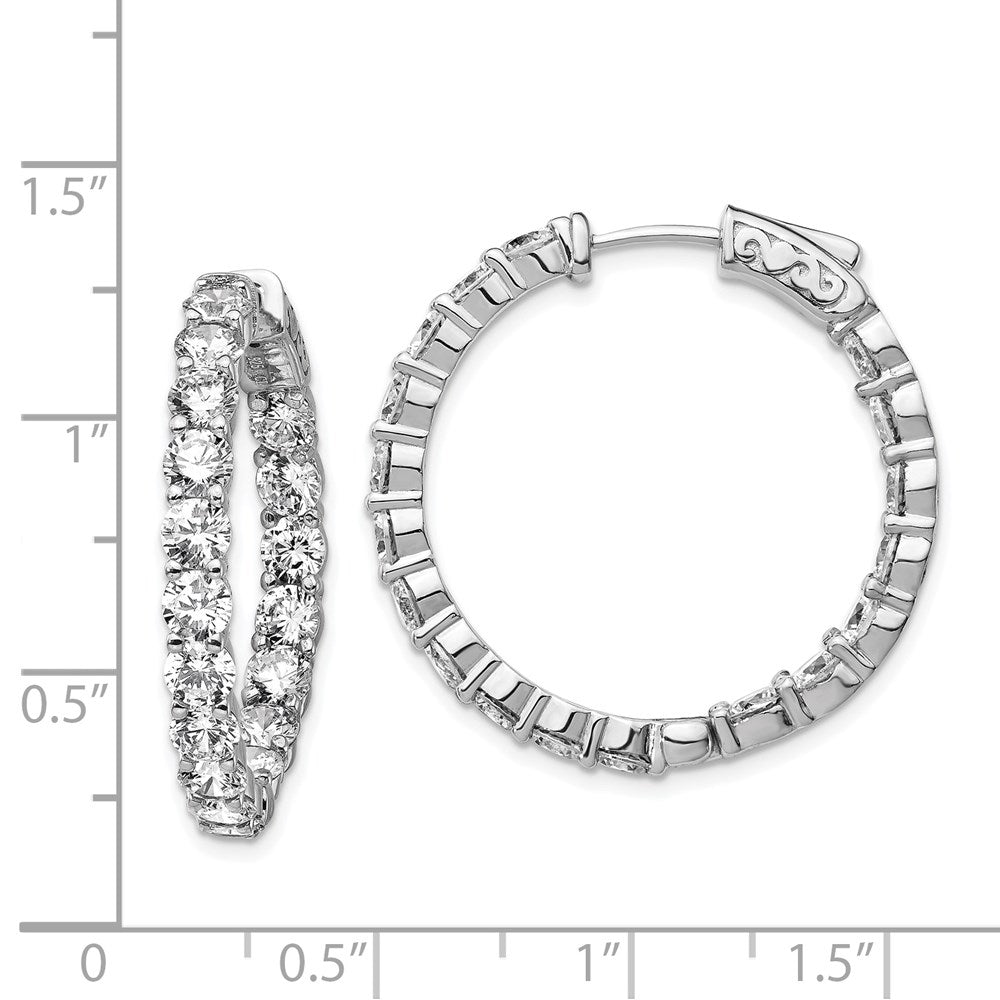 FJC Finejewelers 925 Sterling Silver Rhodium Plated CZ In and Out Hinged Hoop Earrings 28 x 28 mm