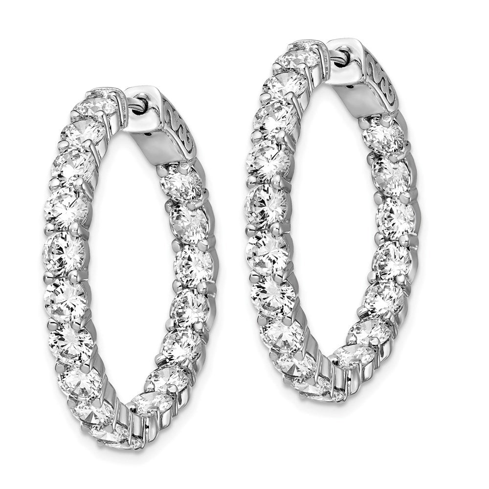 FJC Finejewelers 925 Sterling Silver Rhodium Plated CZ In and Out Hinged Hoop Earrings 28 x 28 mm