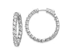 FJC Finejewelers 925 Sterling Silver Rhodium Plated CZ In and Out Hinged Hoop Earrings 28 x 28 mm