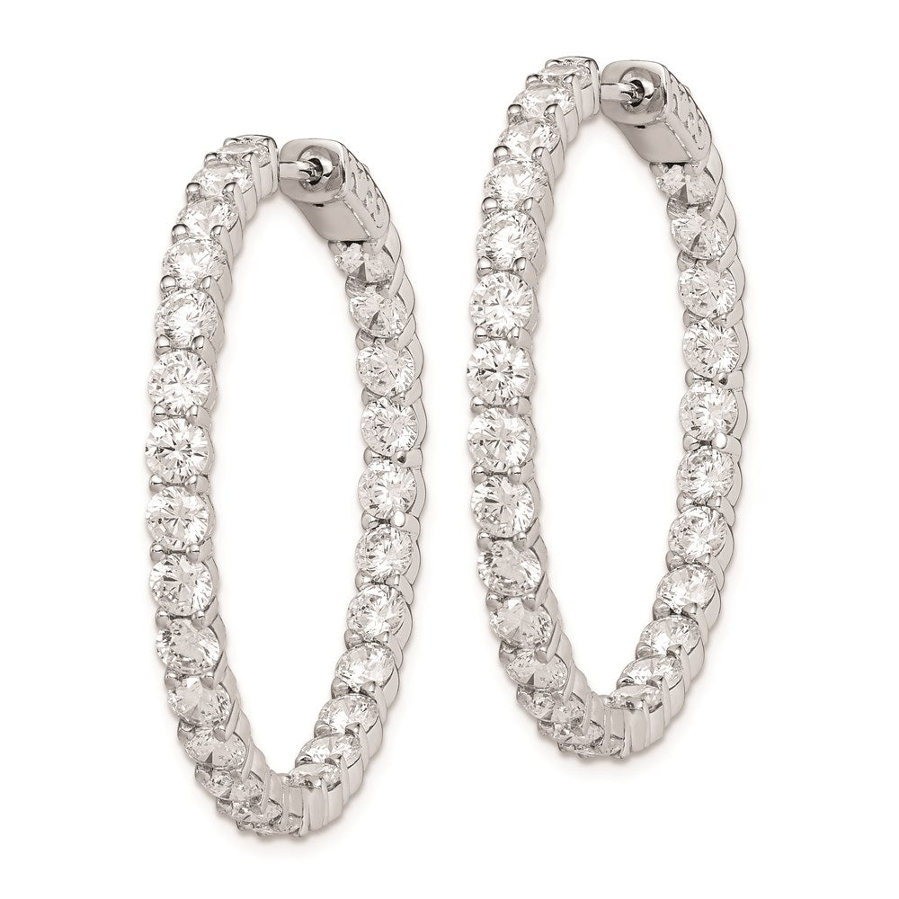 FJC Finejewelers 925 Sterling Silver Rhodium Plated CZ In and Out Hinged Hoop Earrings 38 x 37 mm