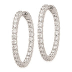 FJC Finejewelers 925 Sterling Silver Rhodium Plated CZ In and Out Hinged Hoop Earrings 38 x 37 mm