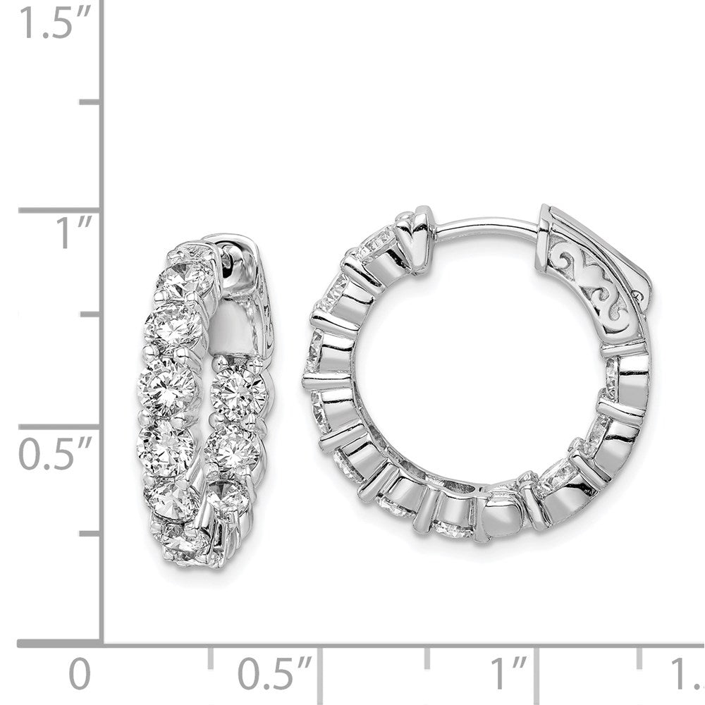 FJC Finejewelers 925 Sterling Silver Rhodium Plated CZ In and Out Hinged Hoop Earrings 20 x 20 mm