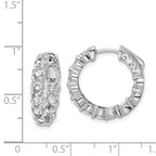 FJC Finejewelers 925 Sterling Silver Rhodium Plated CZ In and Out Hinged Hoop Earrings 20 x 20 mm