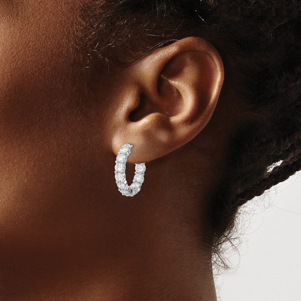 FJC Finejewelers 925 Sterling Silver Rhodium Plated CZ In and Out Hinged Hoop Earrings 20 x 20 mm