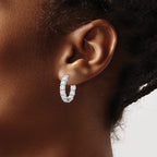 FJC Finejewelers 925 Sterling Silver Rhodium Plated CZ In and Out Hinged Hoop Earrings 20 x 20 mm