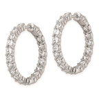 FJC Finejewelers 925 Sterling Silver Rhodium Plated CZ In and Out Hinged Hoop Earrings 29 x 29 mm