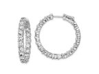 FJC Finejewelers 925 Sterling Silver Rhodium Plated CZ In and Out Hinged Hoop Earrings 29 x 29 mm
