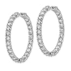 FJC Finejewelers 925 Sterling Silver Rhodium Plated CZ In and Out Hinged Hoop Earrings 39 x 39 mm