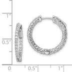 FJC Finejewelers 925 Sterling Silver Rhodium Plated CZ In and Out Hinged Hoop Earrings 21 x 21 mm
