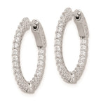 FJC Finejewelers 925 Sterling Silver Rhodium Plated CZ In and Out Hinged Hoop Earrings 21 x 21 mm